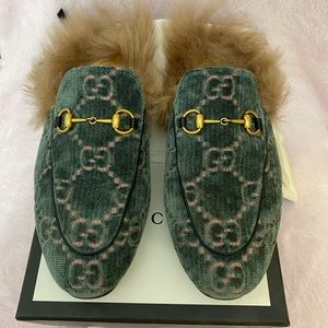 Gucci Velvet Mules
